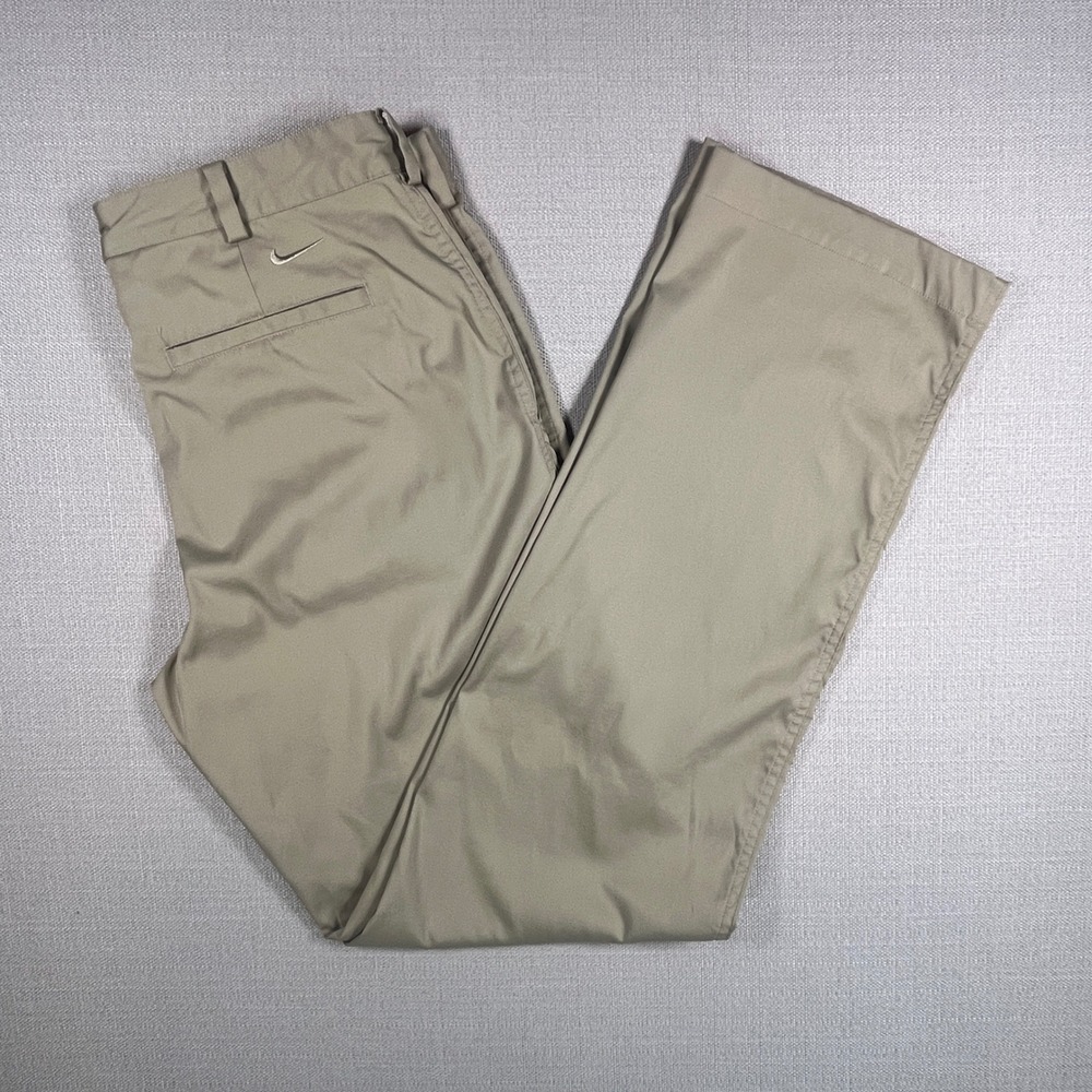Nike‎ Golf Dri-FIT Mens Khaki Tan Flat Front Performance Pants 34x34 RN56323